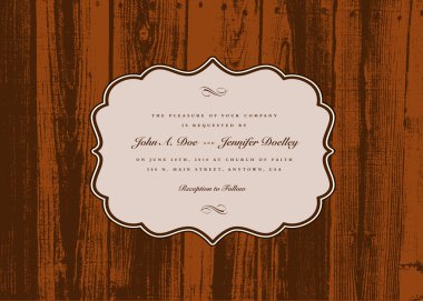 Düğün davetiye ahşap çerçeve