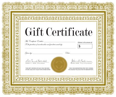 vektör süslü hediye sertifikası