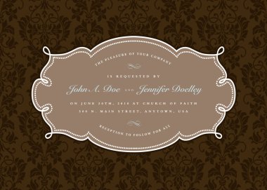 çiçek desenli düğün davetiyesi