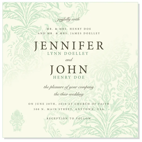 Invitation de mariage classique — Image vectorielle