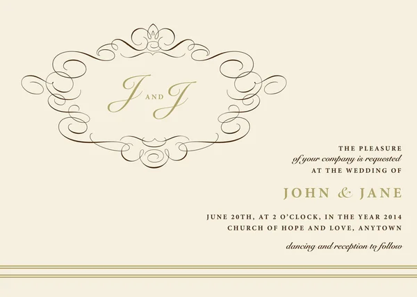 Modèle d'invitation de mariage — Image vectorielle