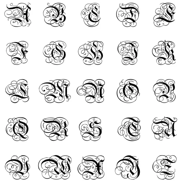 ベクター ヴィンテージ書道フォント — ストックベクタ