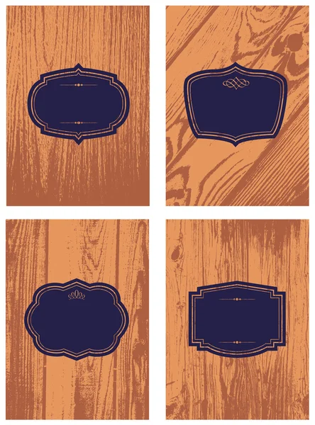 Cadre et arrière-plan en bois vectoriel . — Image vectorielle