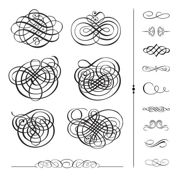 Conjunto de adornos de remolino de lujo vectorial . — Vector de stock