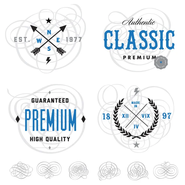 Vector vintage badge and label templates. — Stock Vector