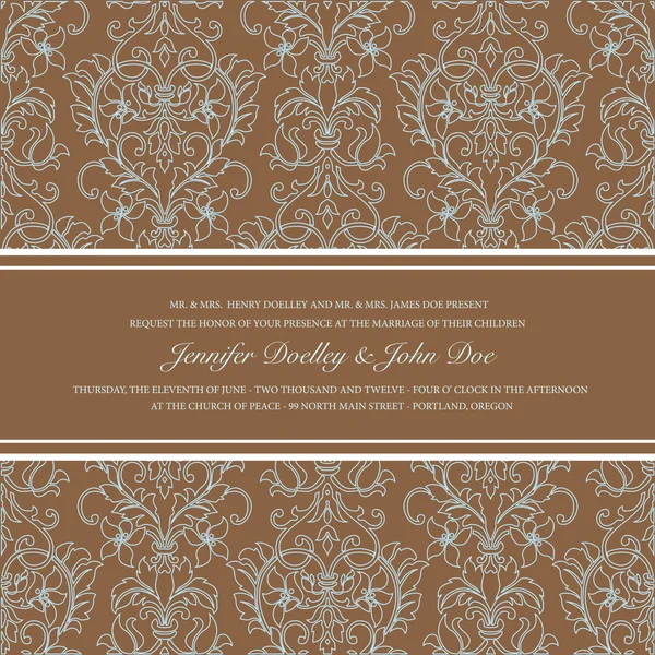 Invitation de mariage floral — Image vectorielle