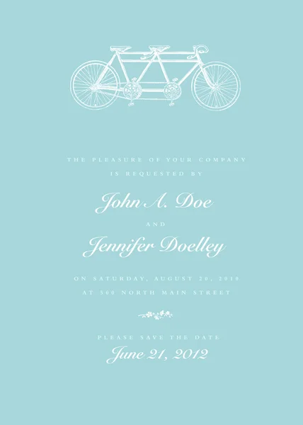 Vector Bicycle Invitation — Stock Vector