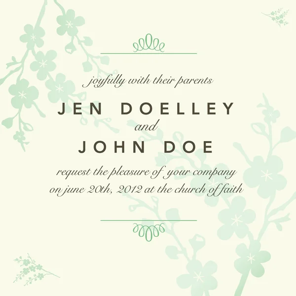 Modèle floral invitation de mariage — Image vectorielle