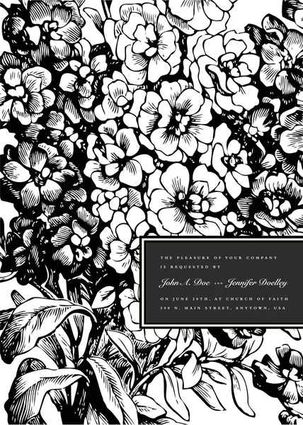 矢量黑色花束背景和框架 — 图库矢量图片