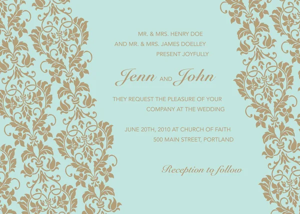 Invitation de mariage floral — Image vectorielle