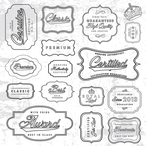 Set de etiquetas Vector Retro — Vector de stock