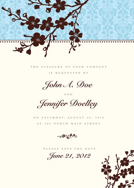 Invitation de mariage thème printemps — Image vectorielle