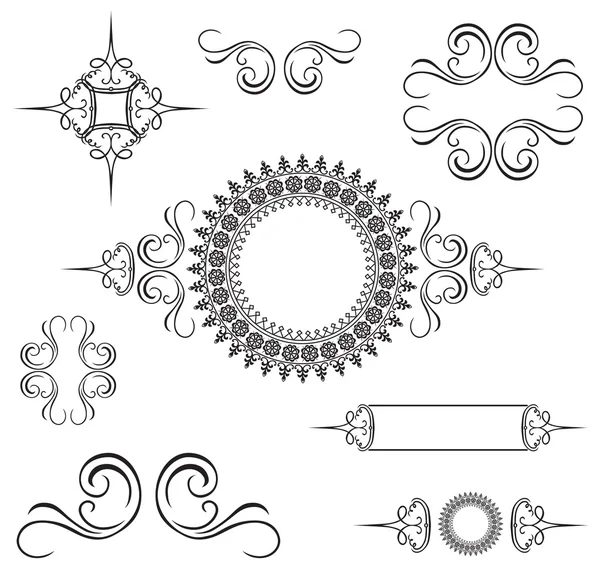 Conjunto de vectores ornamentos decorativos. — Vector de stock