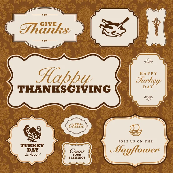 Ensemble de cadre vectoriel Thanksgiving . — Image vectorielle