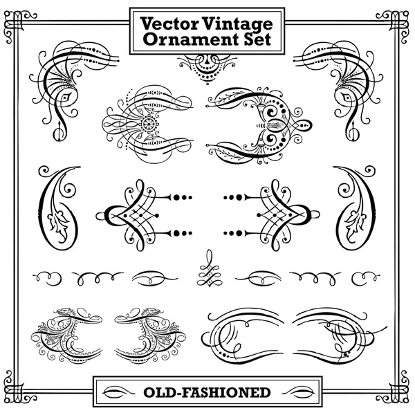 Vektor vintage prydnad set. — Stock vektor