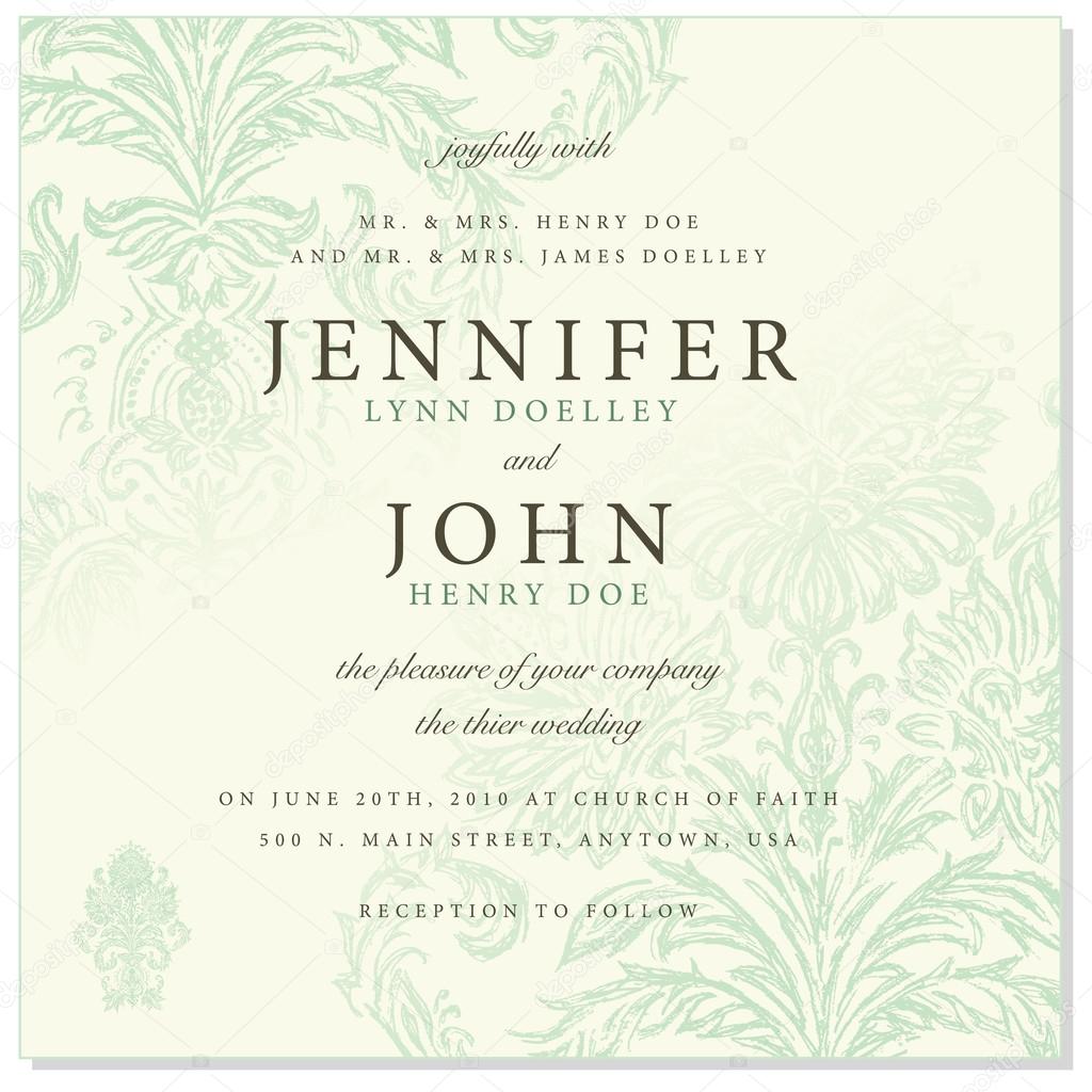 classic wedding invitation