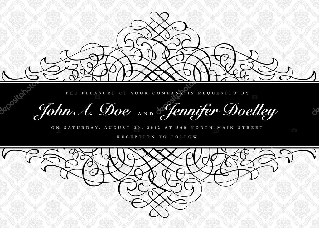 Classic style wedding invitation