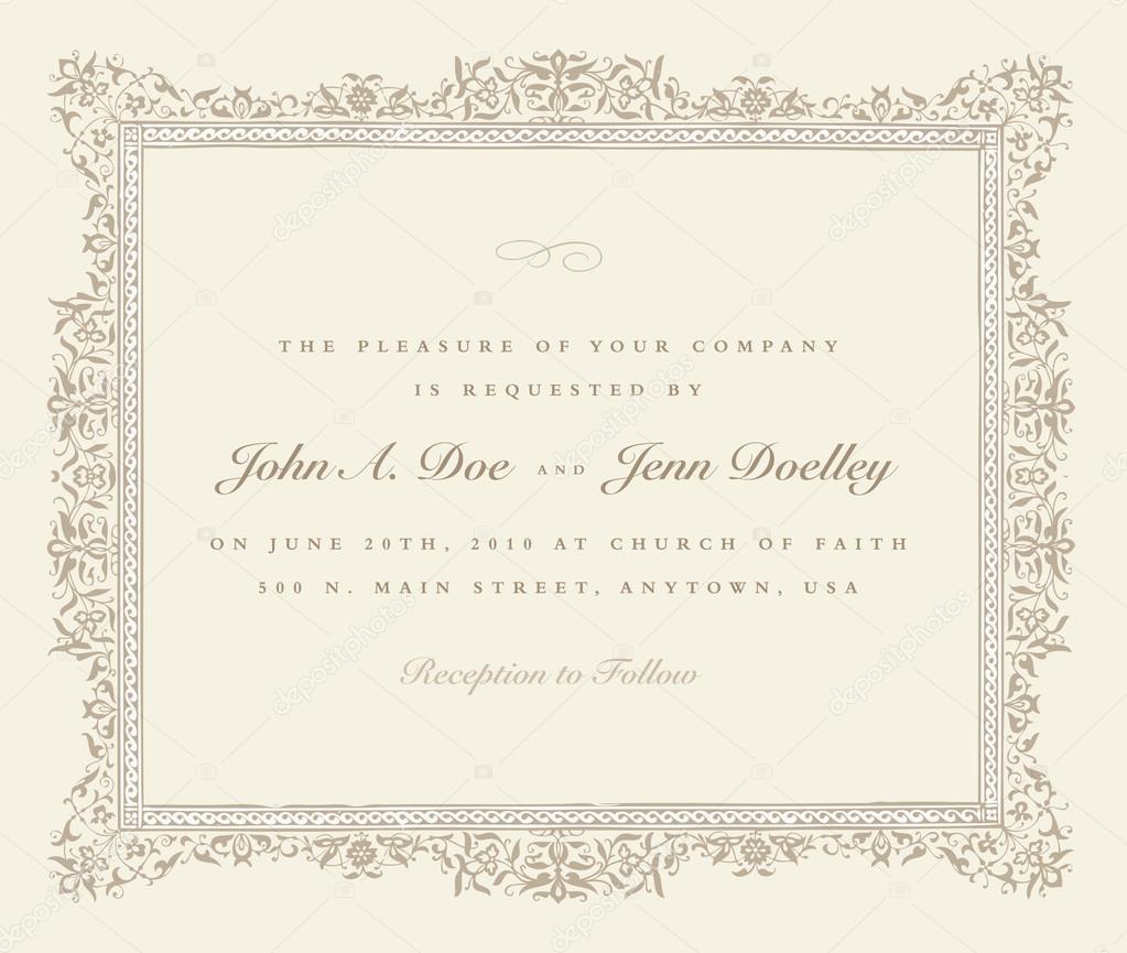 vintage wedding invitation