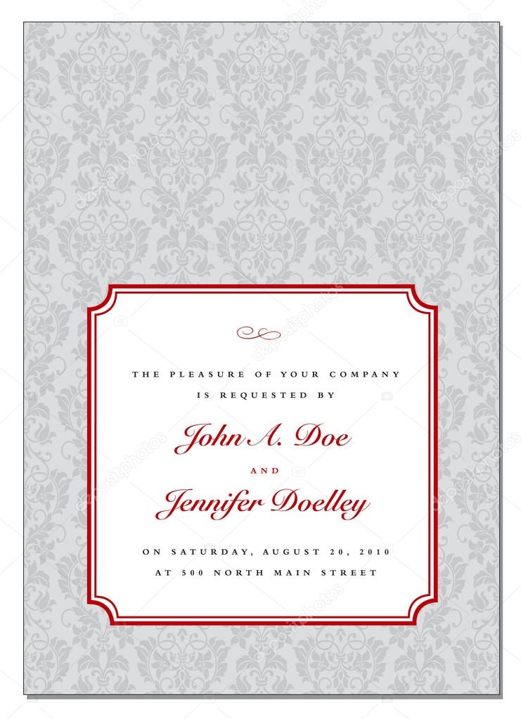 wedding invitation with lace pattern