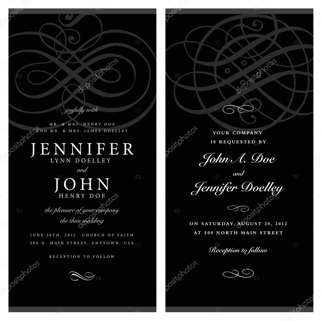 Elegant wedding invitation