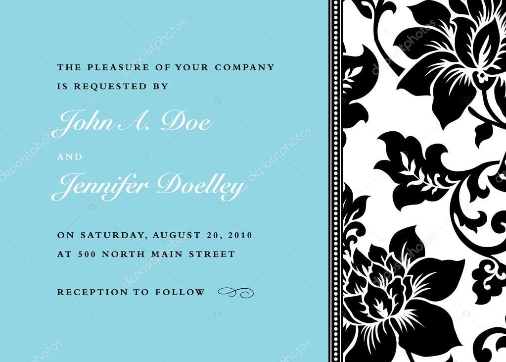 wedding invitation with flowers