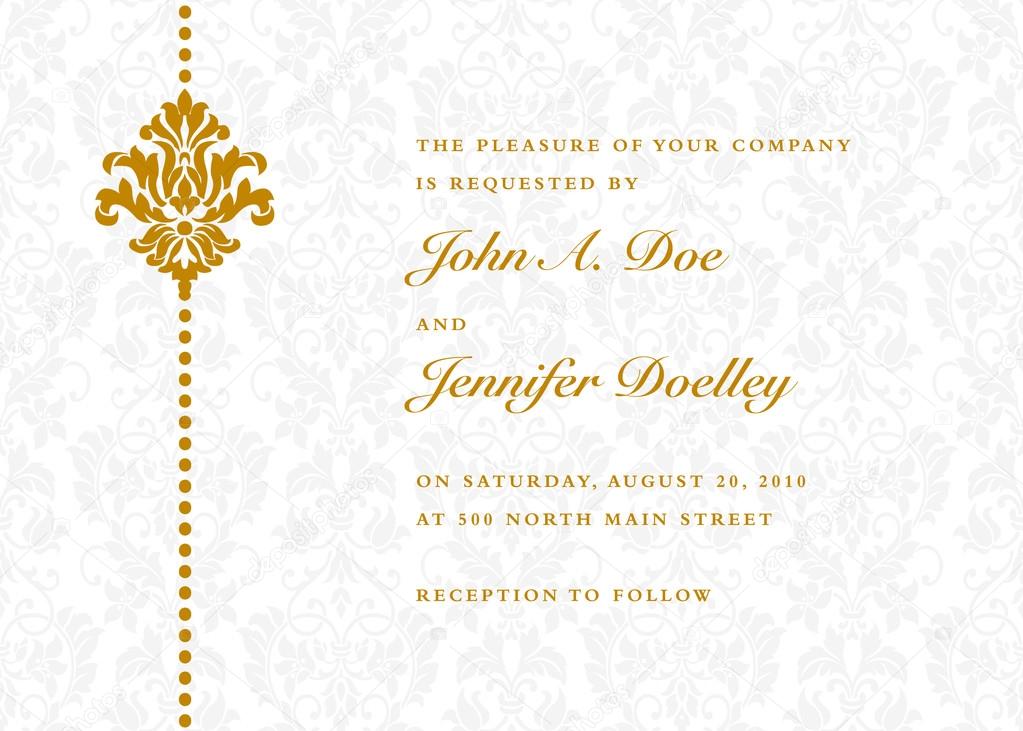 Golden letters wedding invitation