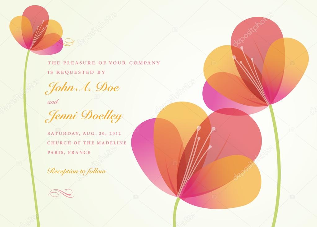 Floral wedding invitation