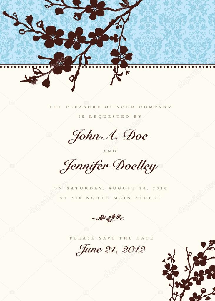 Spring theme wedding invitation