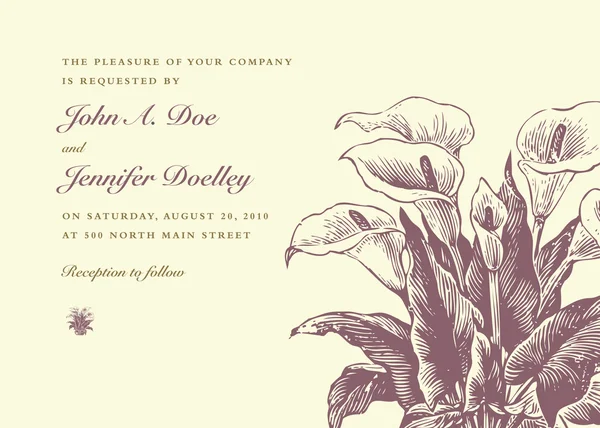 Modèle d'invitation de mariage — Image vectorielle