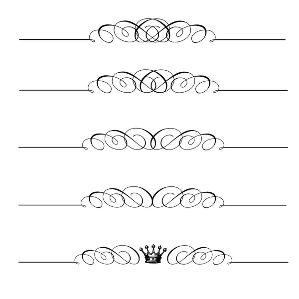 Set of vector swirl decorative ornaments. — Stock Vector