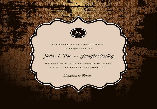 Invitation de mariage ancien style — Image vectorielle