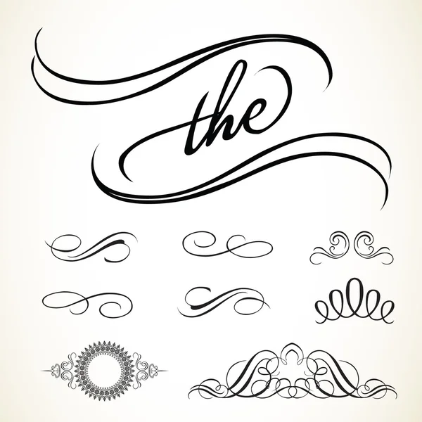 Vintage swirl ornaments Set