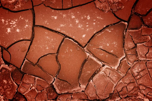Surface de terre fissurée abstraite — Photo