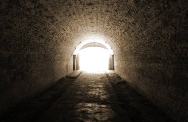 A light in the end of a tunnel clipart