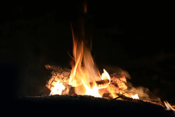 Llama Del Fuego Del Campamento Noche — Foto de Stock