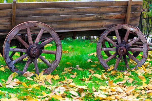 Houten vervoer in herfst park — Stockfoto