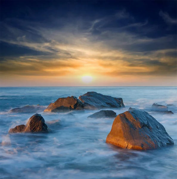 Puesta de sol en el mar — Foto de Stock