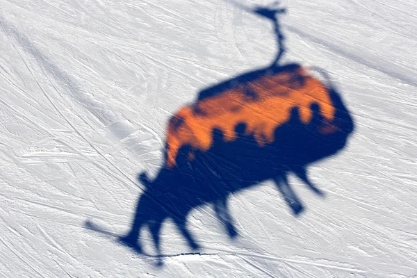 Chairlift's  shadow on snow — Stock Photo, Image