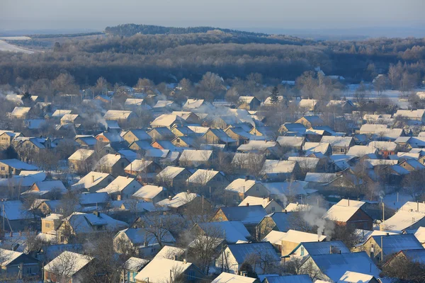 Vista na aldeia de inverno — Fotografia de Stock