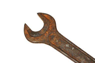 Beyaz arkaplanda eski anahtar