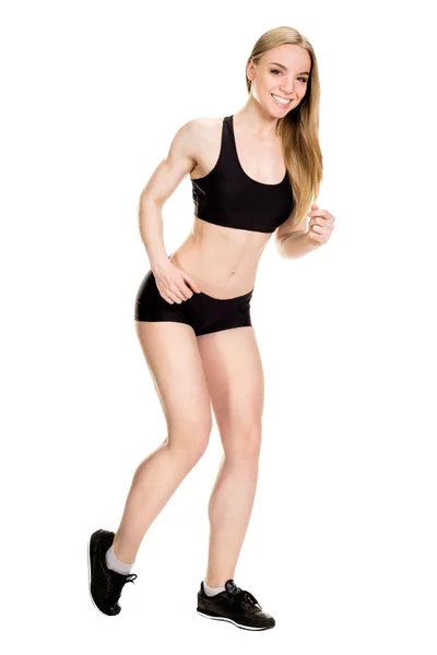 젊은 근육 여자 포즈 — 스톡 사진