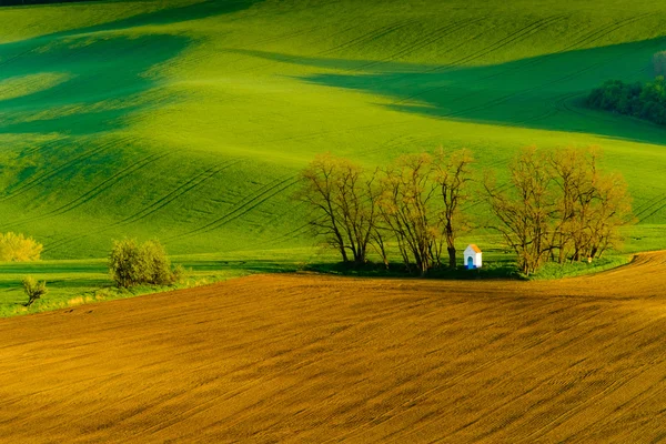 Santa Barbara chapel landscape at spring — Stock Photo, Image