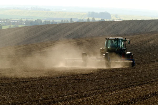 Agricultural tractor working — Stock Photo, Image