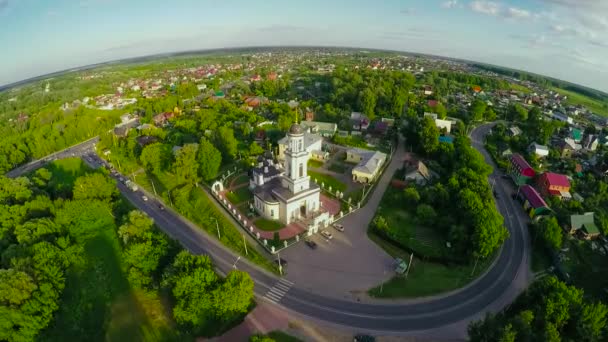 Aerial landskap av landsbygdens scen i centrala Ryssland på sommaren — Stockvideo