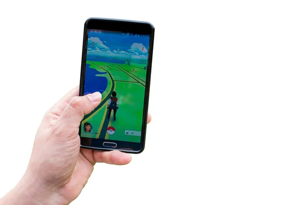 Aplicação Pokemon Go no smartphone — Fotografia de Stock