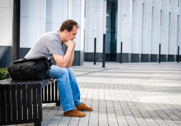 Sad middle age man portrait