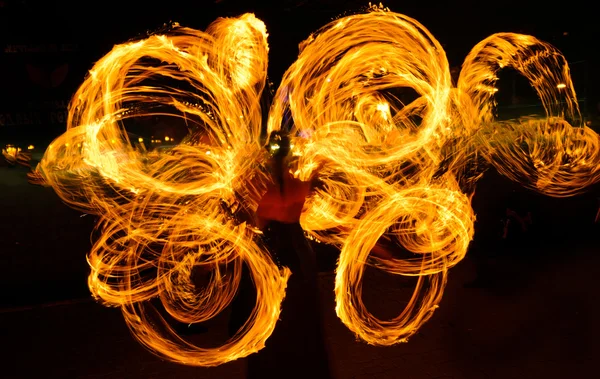 Fire traces of the show — Stock Photo, Image