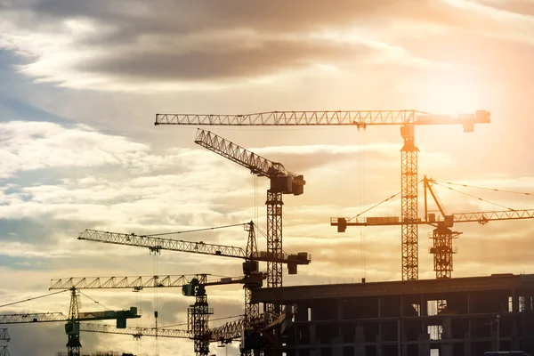 Construction site at sunrise — Stock Photo, Image