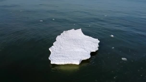 Bevroren gletsjers op zeewater in de winter — Stockvideo