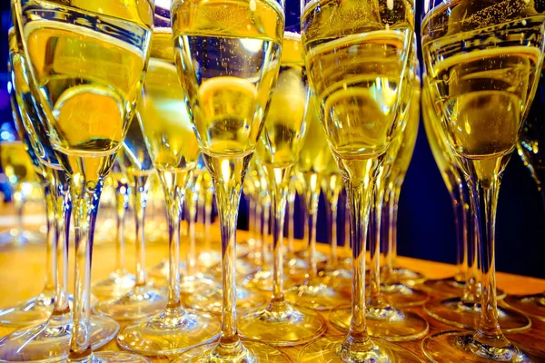 Glasses of champagne on table — Stock Photo, Image